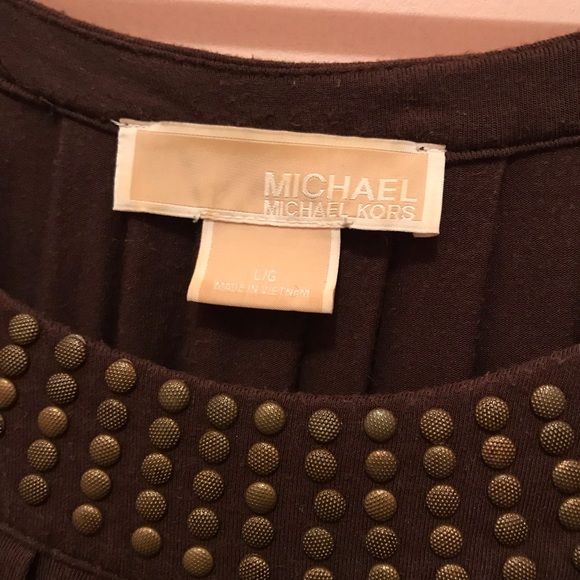 Micheal Kors Brown Flowing Beaded Brown Blouse - Picture 4 of 7